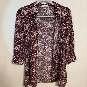 NATURAL LIFE twiggy T-shirt dress/ tunic size S burgundy